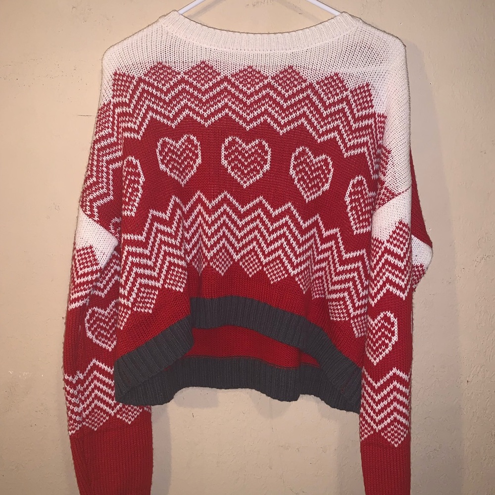 Red hearts sweater
